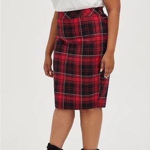 Torrid plaid pencil skirt